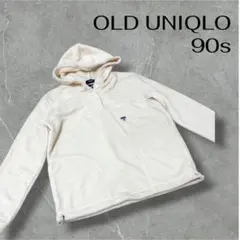 新品　OLD UNIQLO オフホワイト フリースパーカー M ショート丈　白