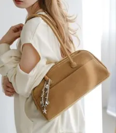 人気完売 kastane カスタネ スエードボストンバッグ ベージュ