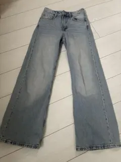h&m デニムワイドレッグパンツ