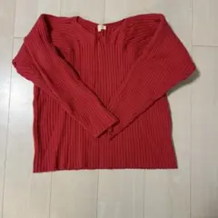 HusHusH 赤 リブ編み 長袖ニット M