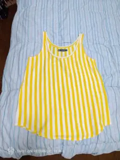 PETIT BATEAU キャミソール イエロー ストライプ XSのサムネイル