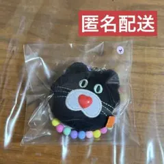 mojojojo ビーズチェーン付きフェイスマスコット　黒　ブラック　ネコ　②
