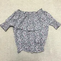 MAJESTIC LEGON 花柄　オフショルダー　ギャザーシャツ