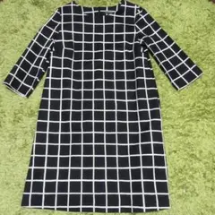 S*a様 marimekko チェック柄 七分袖ワンピース 36