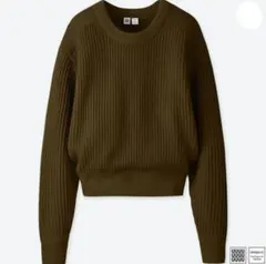 Uniqlo U オリーブ リブ編み ニット Lサイズ