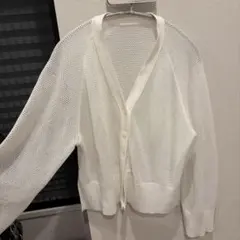 ホワイト透かし編みカーディガン