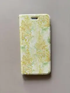 【ほぼ未使用】ミモザ　手帳型iPhoneケース