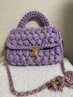 ハンドメイド クロシェバッグ ピンク パールチャーム付き | Mercari