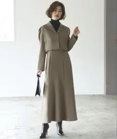 美品　ルイルエブティック クロップド テーラード ジャケット セットアップ　L