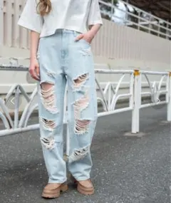 WEGO ダメージデニム Msize