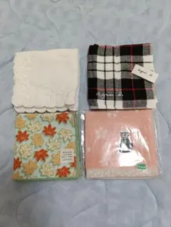 【新品、未使用】 タオルハンカチ 4枚セットのサムネイル