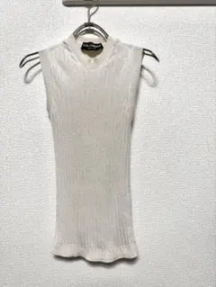 d*9様 Dolce&Gabbanaノースリーブ36生成ホワイト上品カシミヤシル