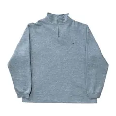 2000's NIKE 刺繍 スウォッシュロゴ ハーフジップ スウェット