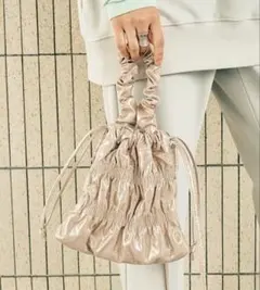 LEPSIM レディース　バック　ハンドバッグ　ショルダーバッグ　ピンクゴールド