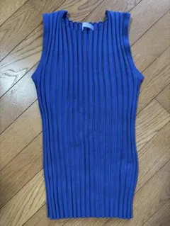 NICOLE white ノースリーブ リブニット ブルー【美品】のサムネイル