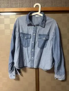 GAP デニムブルー Mサイズ 長袖シャツ