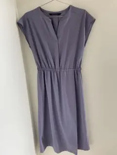 ラベンダー 半袖 カットソーワンピース