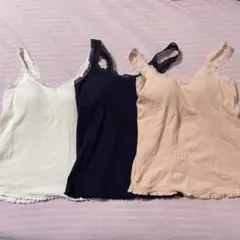 ユニクロレース付きキャミソール3枚セットM