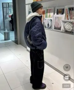 nugu hoop ユニセックスキルティングダウン ネイビー