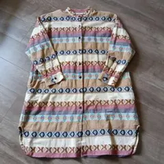 チャイハネ♡シャツワンピースAmina 幾何学模様ストライプワンピース