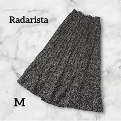 Radarista フレアロングスカート 黒と白の柄 ウエストゴム Mサイズ