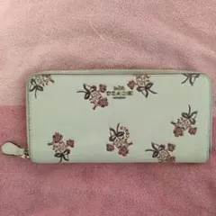 COACH 花柄 ラウンドファスナー 長財布