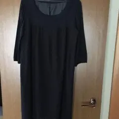 ベルメゾン　belle maison ワンピース　黒　ブラック　七部袖