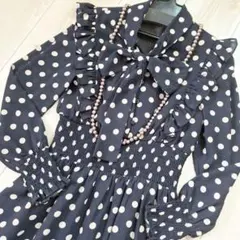 スコット※Amelie他SNIDEL※黒×水玉ロングドレスワンピ