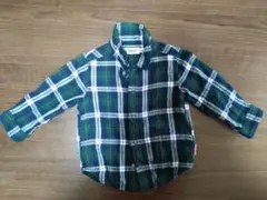 [美品]ホットビスケッツ　長袖　シャツ　グリーン　80 　チェック