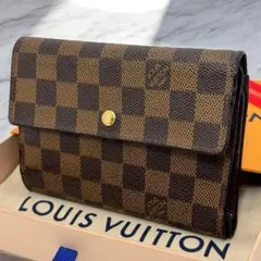 美品✨️ルイヴィトン　ダミエ　エベヌ　エテュイ　パピエ　財布　三つ折り財布