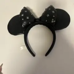 ミニーマウス耳カチューシャ　レザーブラック