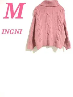 INGNI ケーブルニット タートルネック ピンク Mサイズ　大人かわいい