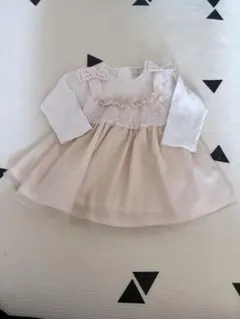 petit main フリル付きワンピース 80cm