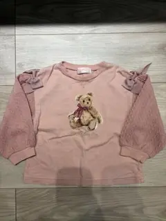 メゾピアノ　クマ刺繍 長袖カットソー 100cm