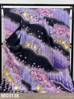 振袖 絞り 金駒 刺繍 紋意匠 鞠 藤 身丈160cm 撥水加工済 MO3135 