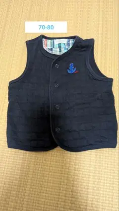 ミキハウス キルティング ベビーベスト 70-80cm