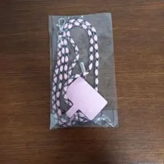 スマホショルダーストラップ ピンク黒
