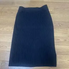 黒いリブ編みタイトスカート Mサイズ