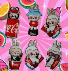ラブブ　コーラ　アクリル　チャーム　キーホルダー　6個セット