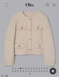 olu.　ゴールドボタンノーカラージャケット