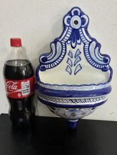 ヴィンテージ　陶器製 大きい壁掛け花瓶 ウォールベース ヨーロッパのサムネイル