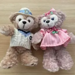東京ディズニーシー　ダッフィー　シェリーメイ　ぬいぐるみバッジ　スプリング