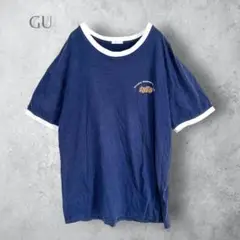 【GU ジーユー】　プリント　フラワー　オーバーサイズTシャツ　半袖　ゆったり