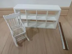 IKEA フーセット 白い棚 ・ ロッキングチェア ミニチュア