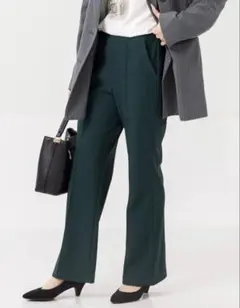 UrbanSmart カットジョーゼットフレアパンツ モスグリーン
