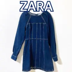 ZARA ザラ デニムミニワンピース インディゴ