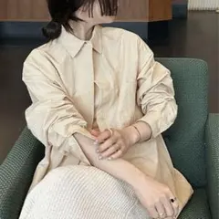 select MOCA by son ワークオーバーサイズシャツ ライトベージュのサムネイル