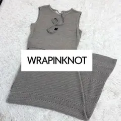 美品✨WRAPINKNOT ラッピンノット　サマーニットワンピース　ノースリーブのサムネイル