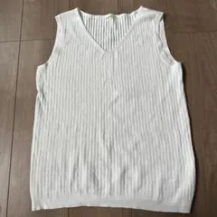 GU リブニットベスト カットソー ホワイト Lサイズ