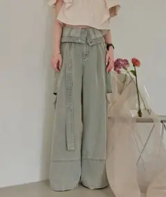 mideal カットアウトデザインワイドデニム　S